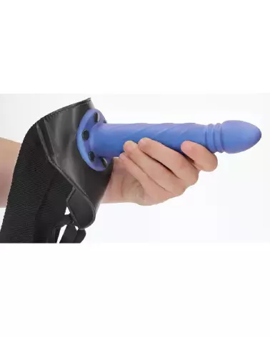 Twisted Hollow Strap-On 20 cm Bleu Métallique par Ouch! by Shots-7