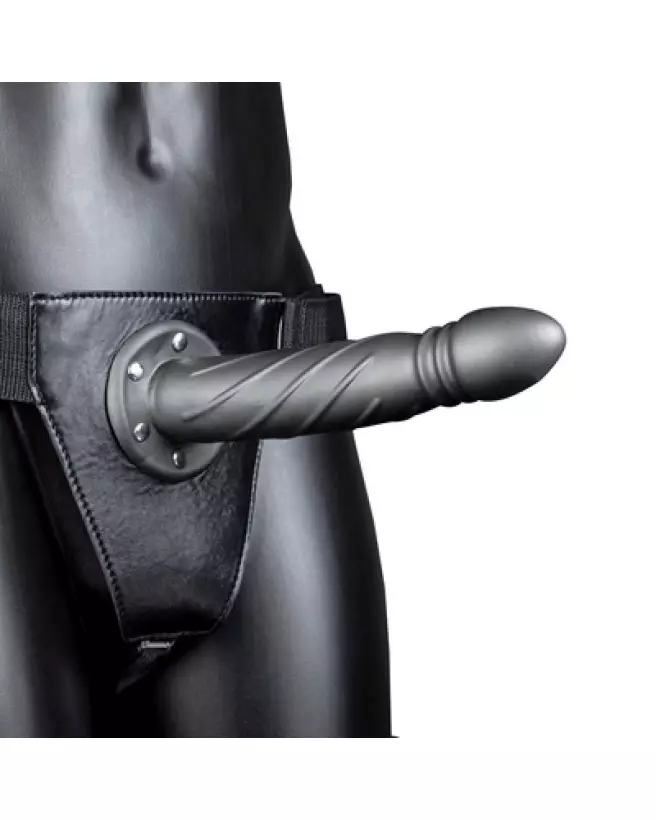 Twisted Hollow Strap-On 8 inch Gunmetal Ouch! by Shots-1