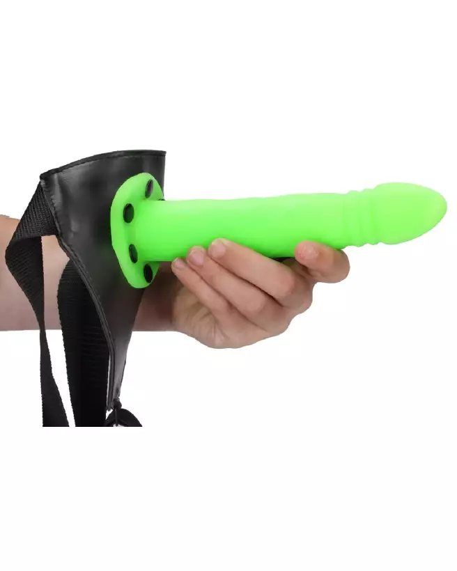 Gode Ceinture Phosphorescent Neon Green Ouch! by Shots 20 cm Hollow Strap-On-7