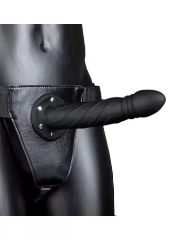 Twisted Hollow Strap-On 8 pouces 20 cm Noir par Ouch! by Shots, Gode Ceinture-1