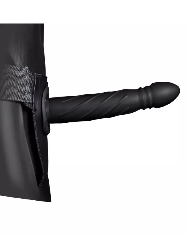 Twisted Hollow Strap-On 8 pouces 20 cm Noir par Ouch! by Shots, Gode Ceinture-4