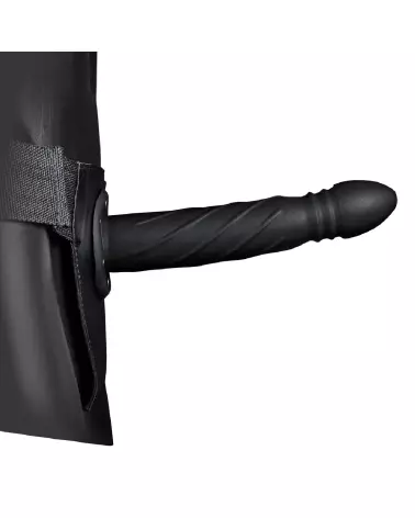 Twisted Hollow Strap-On 8 pouces 20 cm Noir par Ouch! by Shots, Gode Ceinture-4