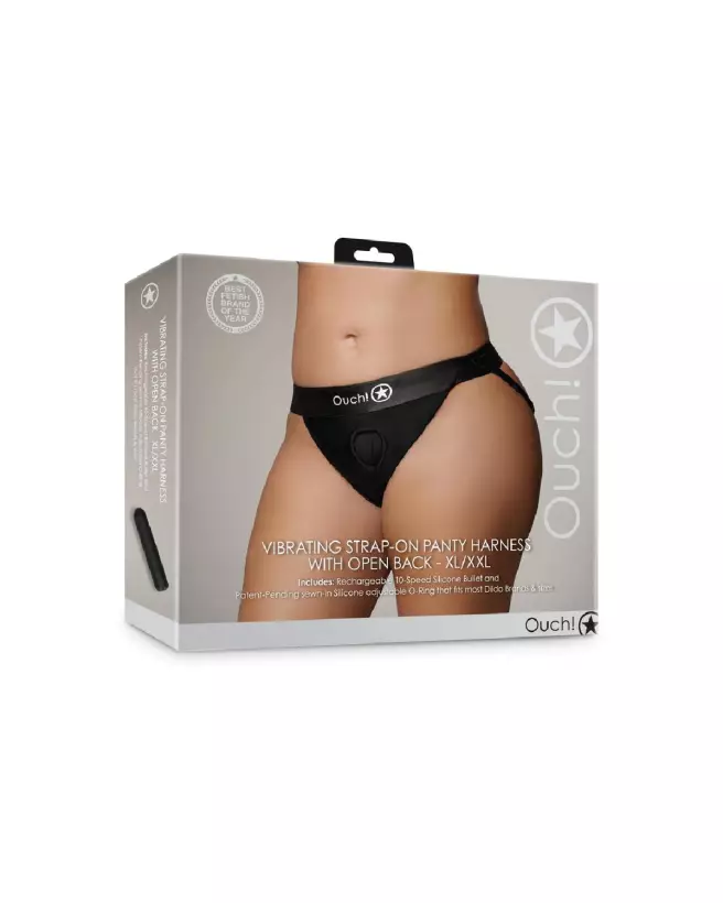 Harnais Vibrant Ouch! XL/XXL Noir - Gode Ceinture Érotique-2