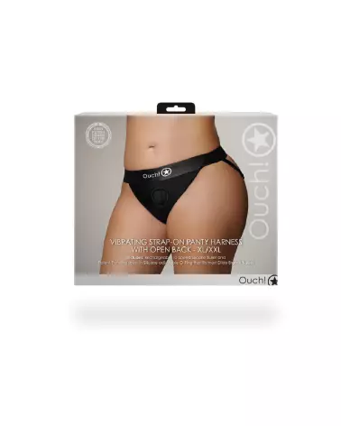 Harnais Vibrant Ouch! XL/XXL Noir - Gode Ceinture Érotique-3
