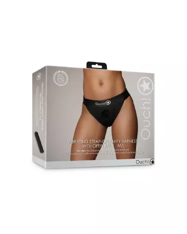 Image de harnais culotte vibrant noir M/L Ouch! by Shots, accessoire érotique ajustable-2