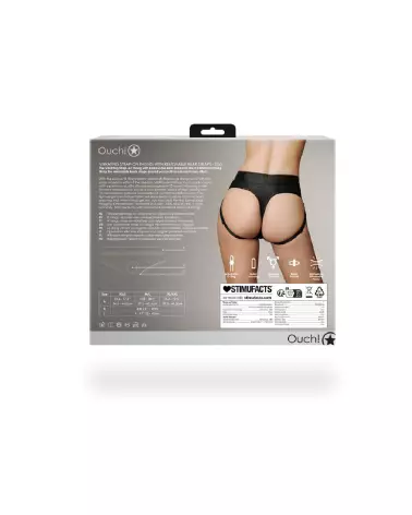 Vibrating Strap-On Thong XS/S de Ouch! by Shots avec straps amovibles en noir-4