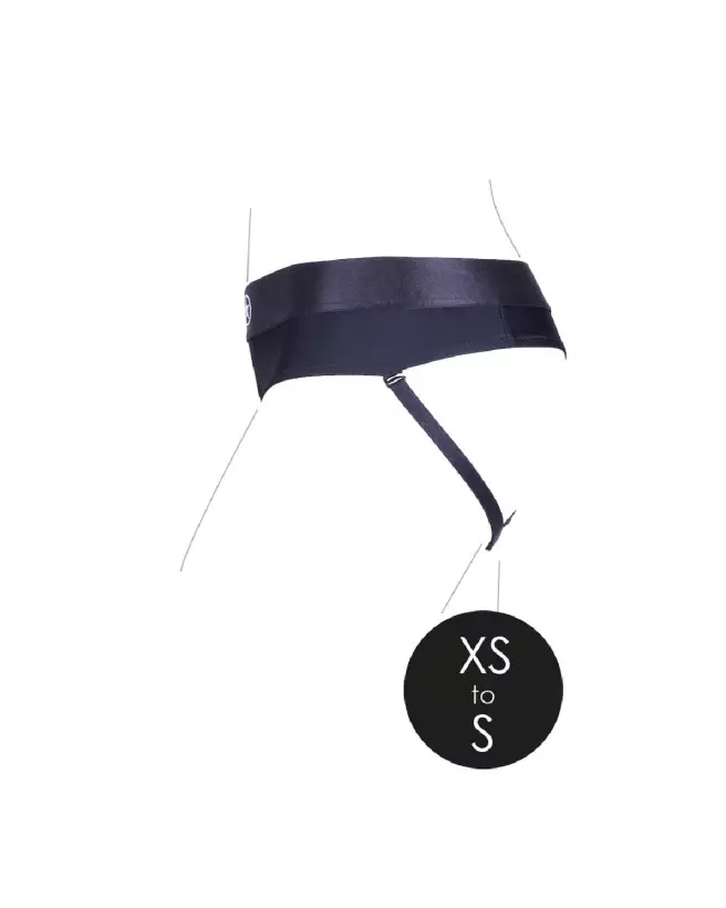 Vibrating Strap-On Thong XS/S de Ouch! by Shots avec straps amovibles en noir-7
