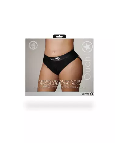 Vibrating Strap-On Thong XL/XXL Black with Removable Butt Straps by Ouch! Shots-3