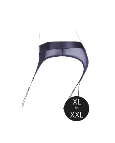 Vibrating Strap-on Thong XL/XXL with Adjustable Garters by Ouch! Shots in Black-7