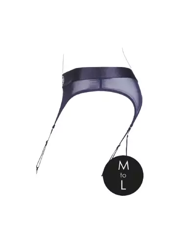 Vibrating Strap-on Thong with Adjustable Garters by Ouch! in Black M/L-7
