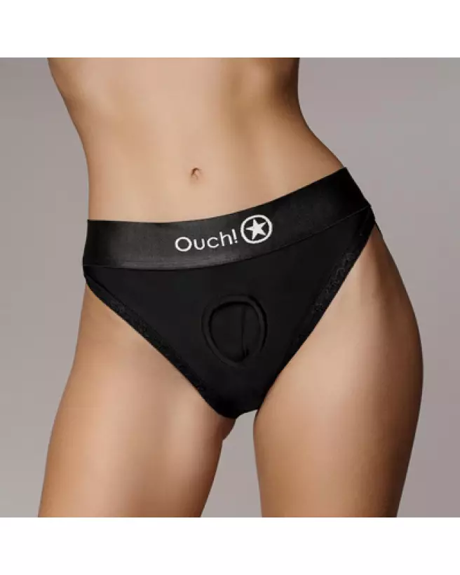 Vibrating Strap-on Hipster XS/S Black de Ouch! by Shots pour exploration intime-1
