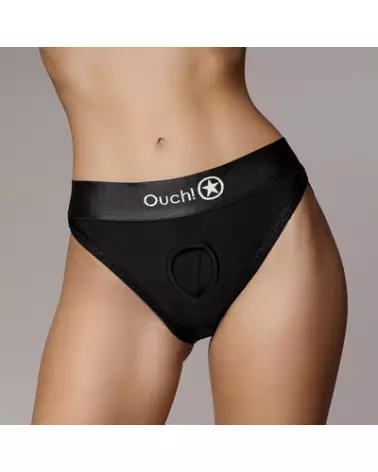 Vibrating Strap-on Hipster XS/S Black de Ouch! by Shots pour exploration intime-1