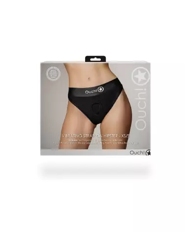 Vibrating Strap-on Hipster XS/S Black de Ouch! by Shots pour exploration intime-3