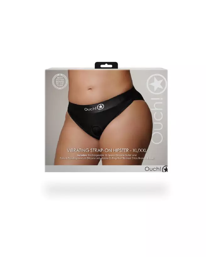 Image du Vibrating Strap-on Hipster XL/XXL Noir de Ouch! by Shots, gode ceinture ajustable-3