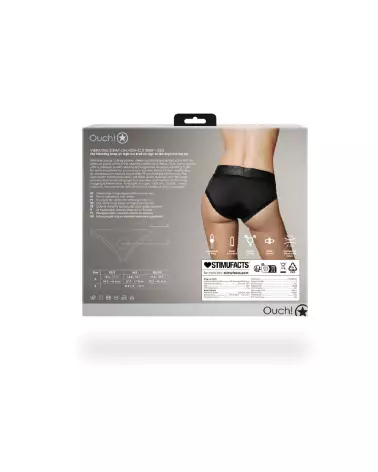 Vibrating Strap-on High-cut Brief XS/S Black par Ouch! Shots - Gode Ceinture Vibrant-4