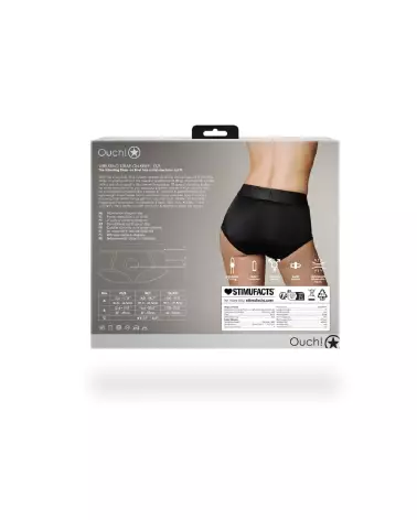 Vibrating Strap-on Brief Ouch! by Shots en noir taille XS/S pour confort et plaisir-4