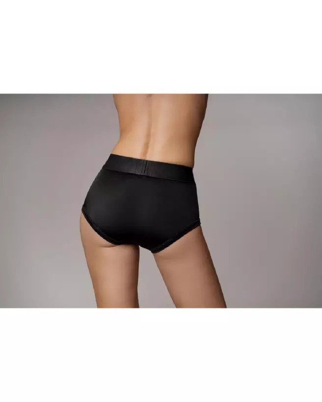 Vibrating Strap-on Brief Ouch! by Shots en noir taille XS/S pour confort et plaisir-5