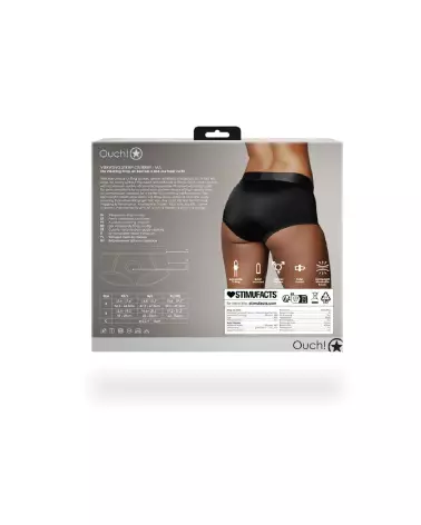 Vibrating Strap-on Brief noir M/L Ouch! by Shots pour couples-4