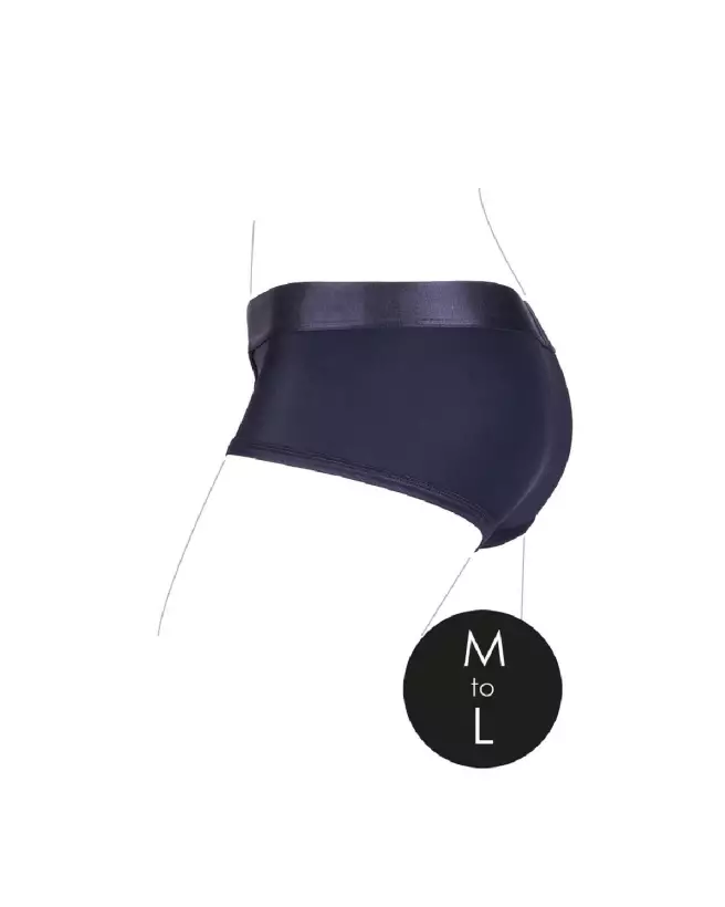 Vibrating Strap-on Brief noir M/L Ouch! by Shots pour couples-7