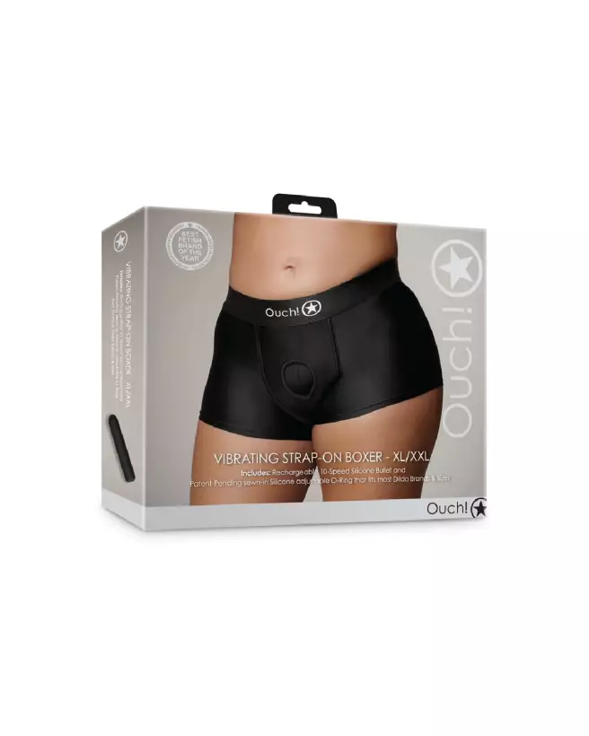 Vibrating Strap-on Boxer XL/XXL Black d'Ouch sur fond neutre-2