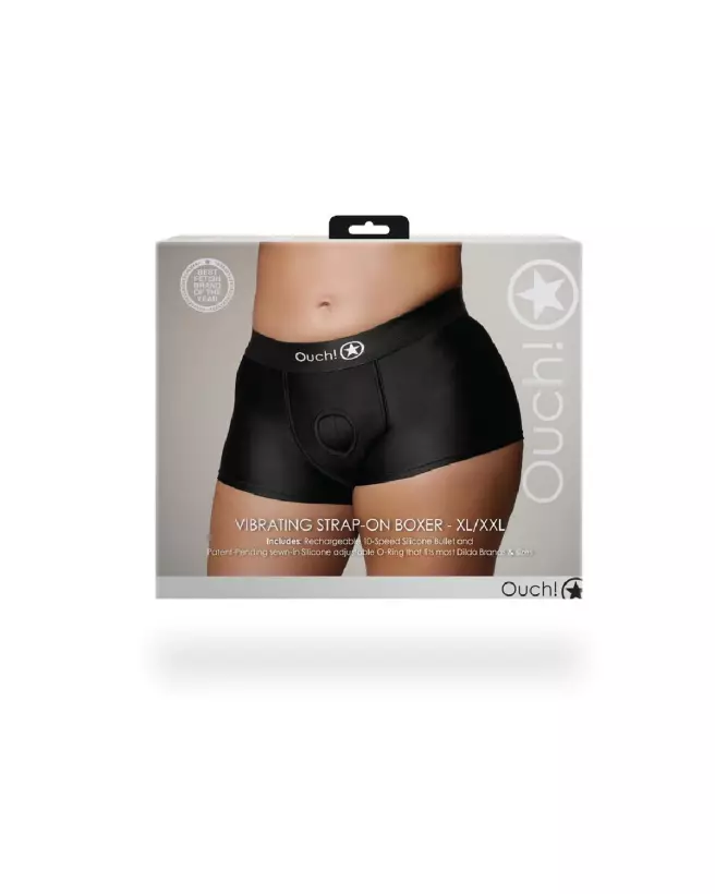 Vibrating Strap-on Boxer XL/XXL Black d'Ouch sur fond neutre-3