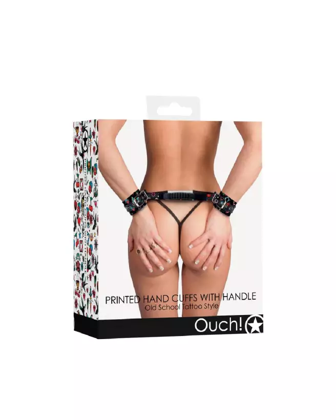 Image Menottes Imprimées avec Poignée de Ouch! by Shots pour jeux de bondage-2