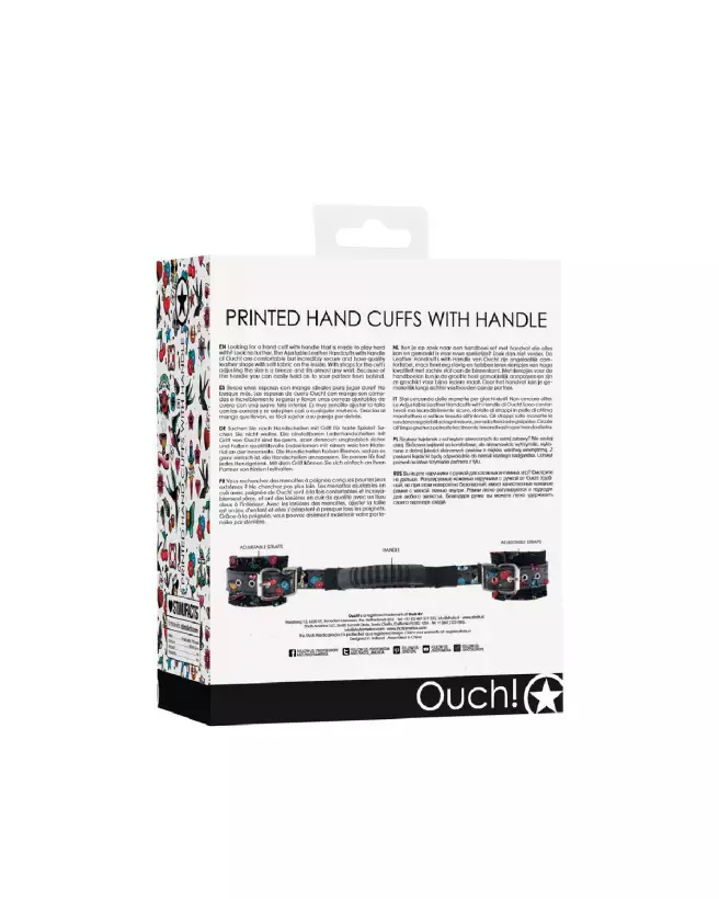 Image Menottes Imprimées avec Poignée de Ouch! by Shots pour jeux de bondage-3