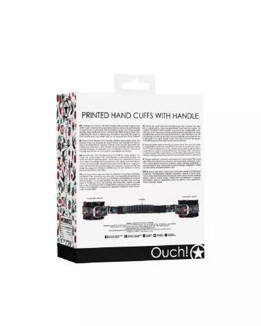 Image Menottes Imprimées avec Poignée de Ouch! by Shots pour jeux de bondage-3