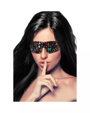 Masque pour les yeux imprimé Ouch! by Shots pour jeux de bondage et séduction-1