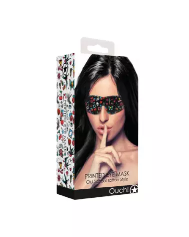 Masque pour les yeux imprimé Ouch! by Shots pour jeux de bondage et séduction-2