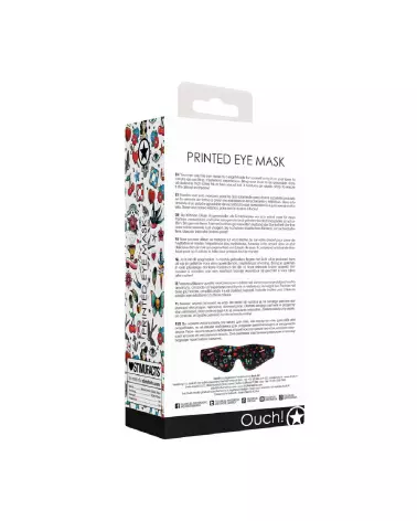 Masque pour les yeux imprimé Ouch! by Shots pour jeux de bondage et séduction-3