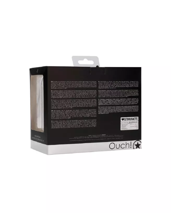 Set de Plugs Anaux Interchangeables Ouch! by Shots Taille Large Forme Arrondie-3