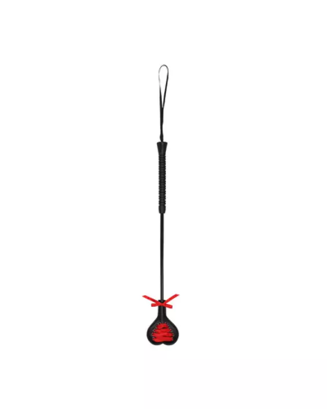 Crop en forme de cœur avec dentelle rouge de Ouch! by Shots pour jeux de bondage-1