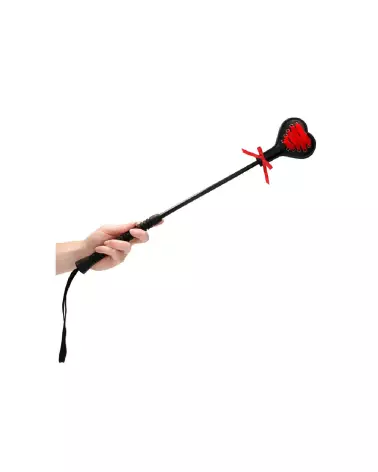 Crop en forme de cœur avec dentelle rouge de Ouch! by Shots pour jeux de bondage-5