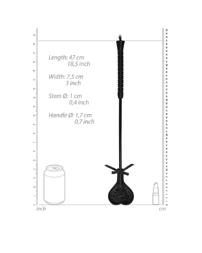 Martinet en forme de coeur avec dentelle noire Ouch! by Shots-3