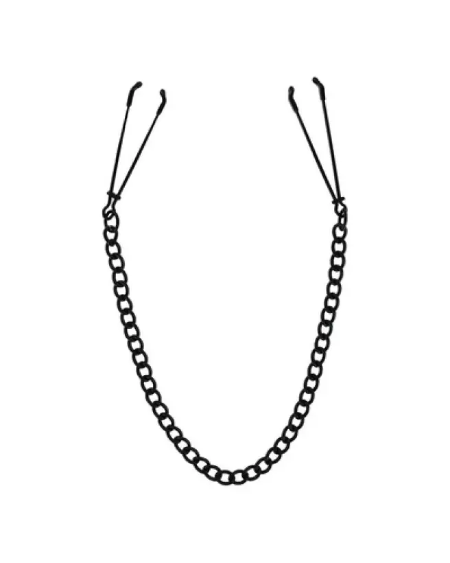 Image des pinces à tétons Tweezer Nipple Clamps Reign Noir par XR Brands pour BDSM-1