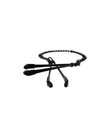 Image des pinces à tétons Tweezer Nipple Clamps Reign Noir par XR Brands pour BDSM-4