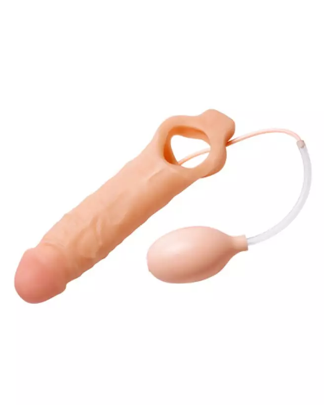 Gaine pénis réaliste éjaculatrice XR Brands pour performance et plaisir intensifié-1