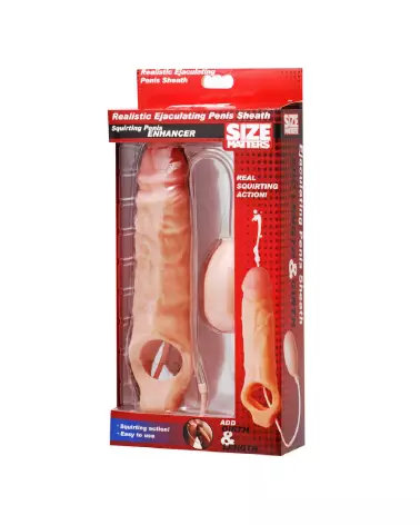 Gaine pénis réaliste éjaculatrice XR Brands pour performance et plaisir intensifié-2