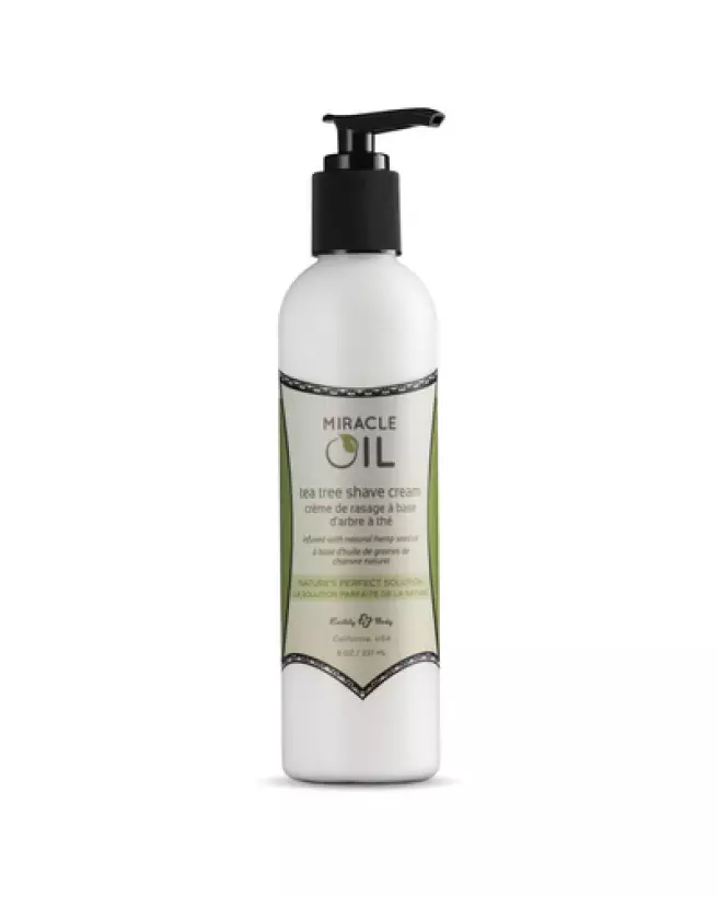 Crème de rasage Earthly Body Miracle Oil Tea Tree pour peau sensible-1