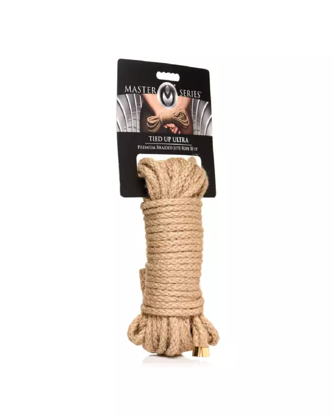 Image de corde Shibari en jute tressé de XR Brands, idéale pour bondage de qualité-2