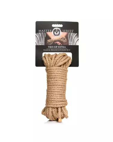 Image de corde Shibari en jute tressé de XR Brands, idéale pour bondage de qualité-3