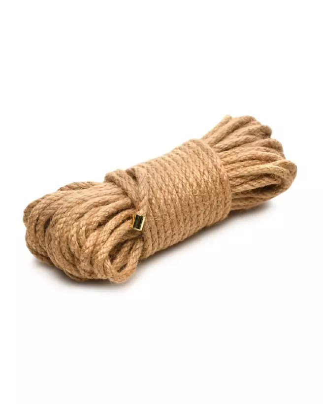 Image de corde Shibari en jute tressé de XR Brands, idéale pour bondage de qualité-4