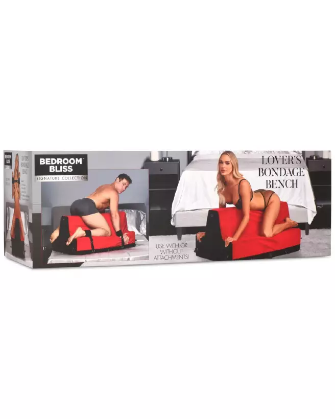 Banc Love Bench Rouge XR Brands dans jardin-2