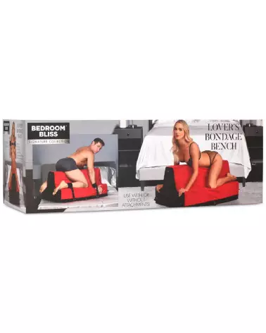 Banc Love Bench Rouge XR Brands dans jardin-2