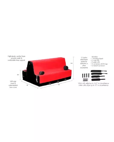 Banc Love Bench Rouge XR Brands dans jardin-7