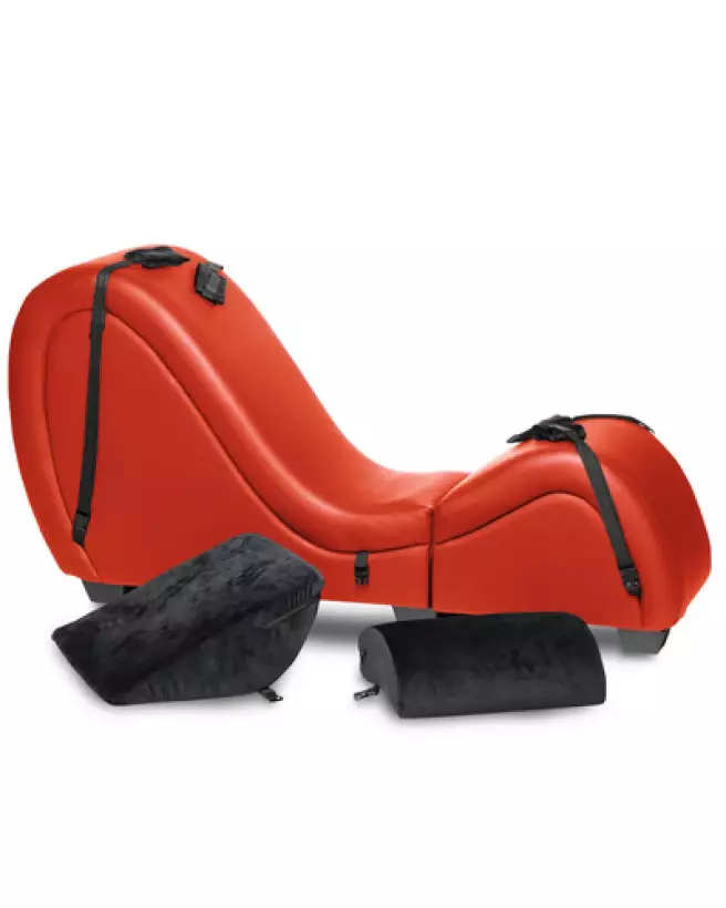 Chaise Kinky Sex de XR Brands avec coussins d'amour rouges-1