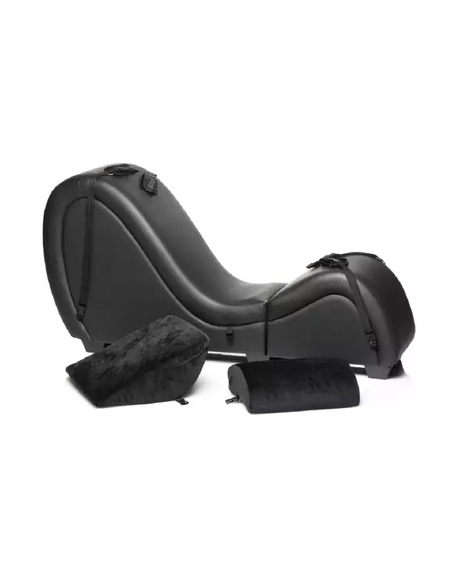 Chaise Kinky Sex noire avec coussins d'amour de XR Brands-5