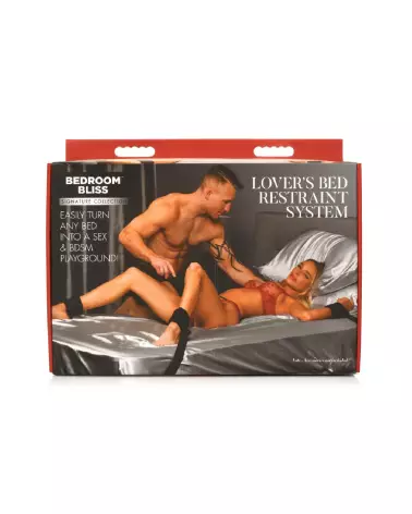 Système de Contrainte Lover's Bed Restraint Noir XR Brands en Métal-3