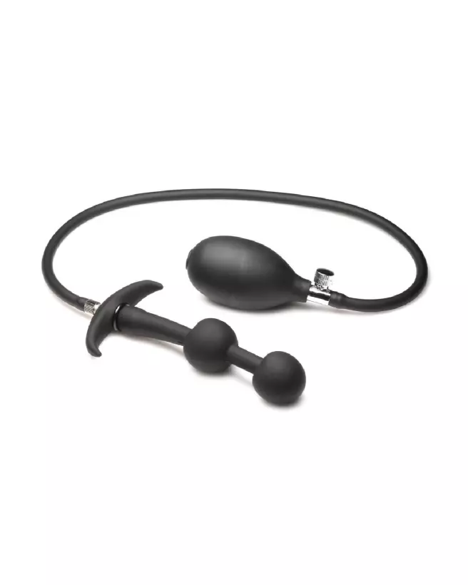 Plug anal gonflable Ass Rattler XR Brands en silicone noir-1